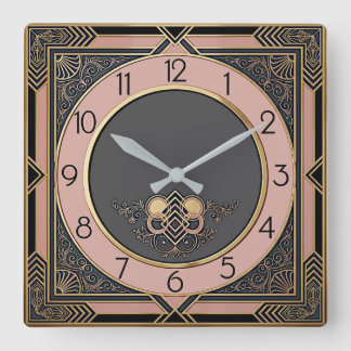 Art Deco Vierkante Klok