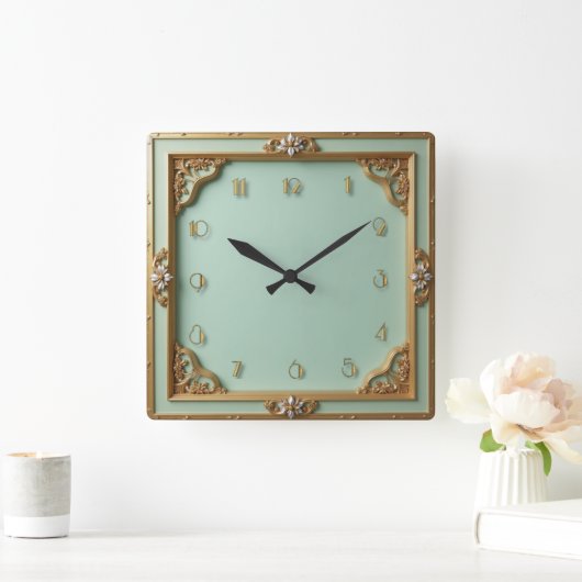 Art Deco Vierkante Klok (Huis)