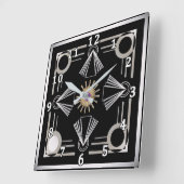 Art Deco Vierkante Klok (Hoek)
