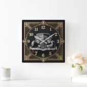 Art Deco Vierkante Klok (Huis)