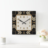 Art Deco Vierkante Klok (Huis)