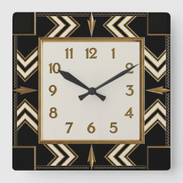 Art Deco Vierkante Klok