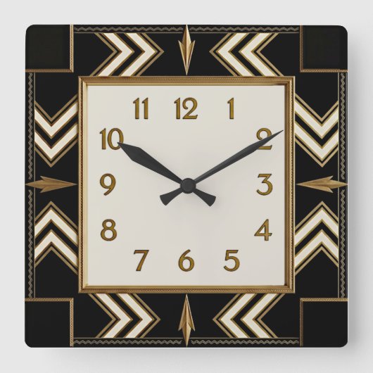 Art Deco Vierkante Klok (Voorkant)