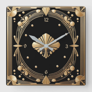 Art Deco Vierkante Klok