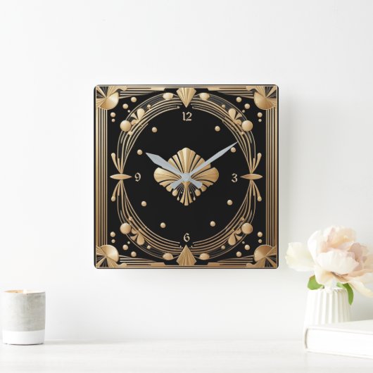 Art Deco Vierkante Klok (Huis)