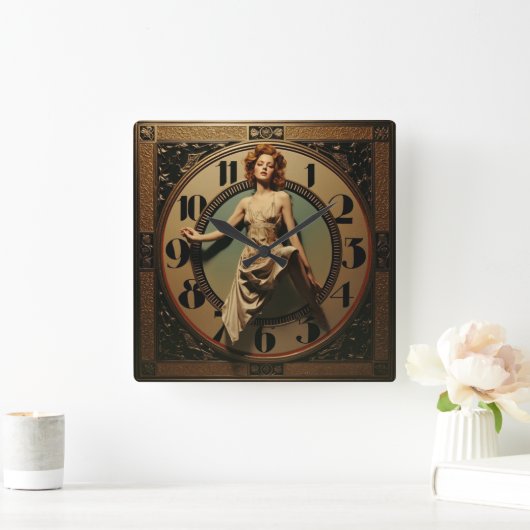 Art Deco Vierkante Klok (Huis)