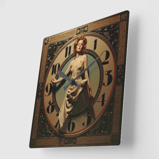 Art Deco Vierkante Klok (Hoek)