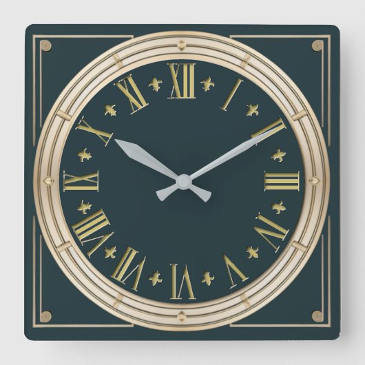 Art Deco Vierkante Klok (Voorkant)