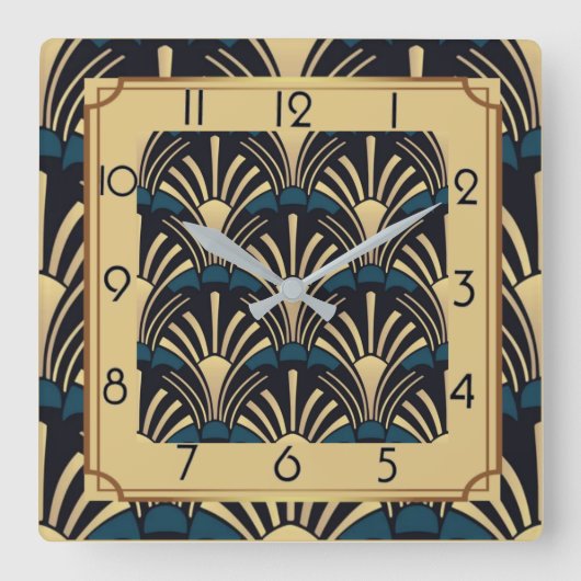 Art Deco Vierkante Klok (Voorkant)