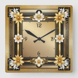 Art Deco Vierkante Klok