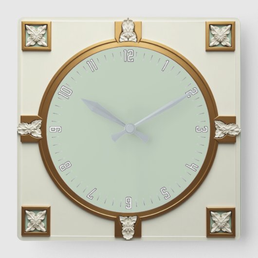 Art Deco Vierkante Klok (Voorkant)