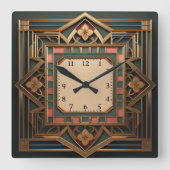 Art Deco Vierkante Klok (Voorkant)