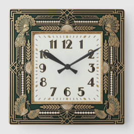 Art Deco Vierkante Klok