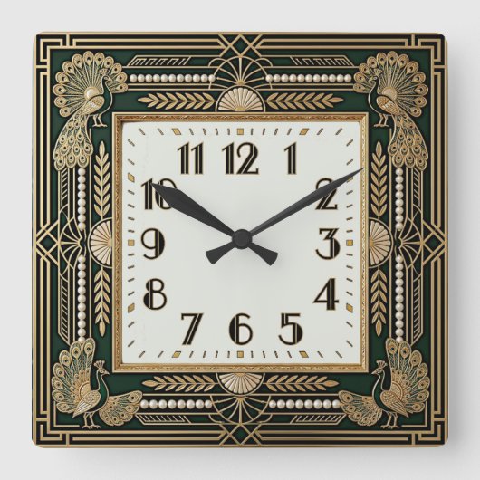 Art Deco Vierkante Klok (Voorkant)