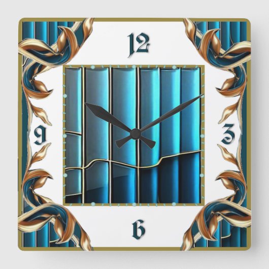 Art Deco Vierkante Klok (Voorkant)