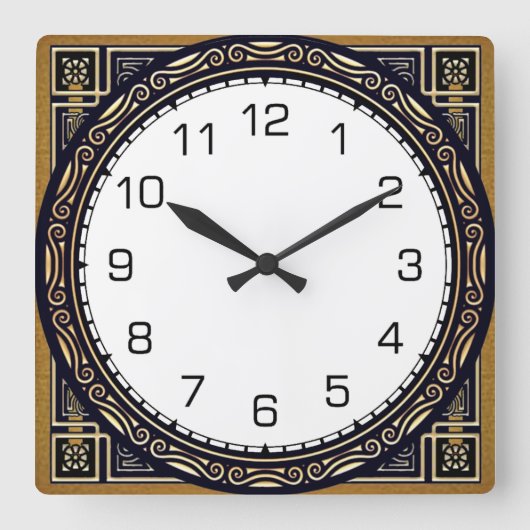 Art Deco Vierkante Klok (Voorkant)