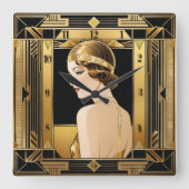 Art Deco Vierkante Klok (Voorkant)