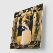 Art Deco Vierkante Klok (Hoek)