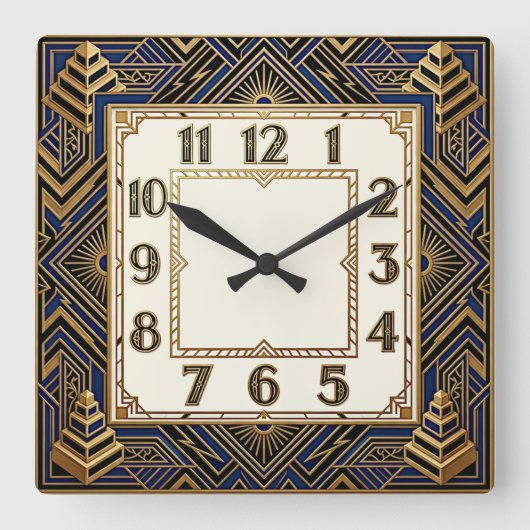 Art Deco Vierkante Klok (Voorkant)
