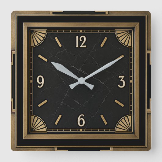 Art Deco Vierkante Klok (Voorkant)