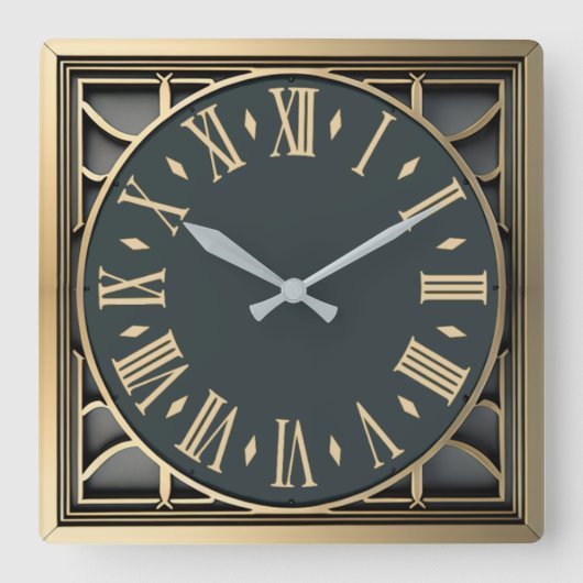 Art Deco Vierkante Klok (Voorkant)