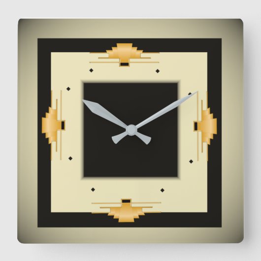 Art Deco Vierkante Klok (Voorkant)
