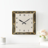 Art Deco Vierkante Klok (Huis)