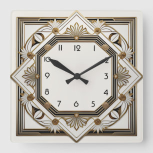 Art Deco Vierkante Klok