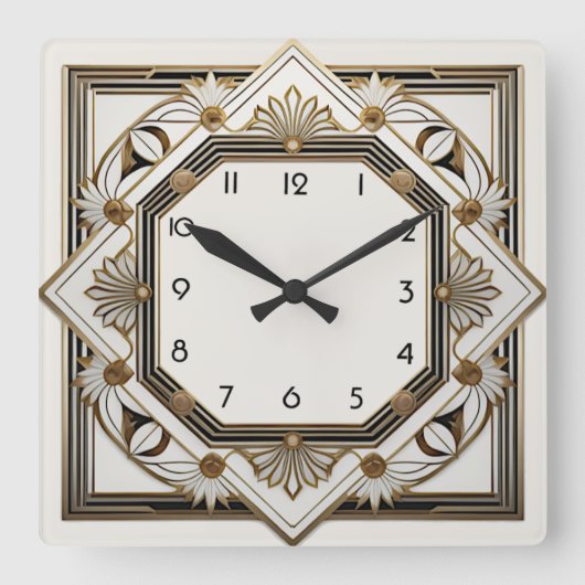 Art Deco Vierkante Klok (Voorkant)