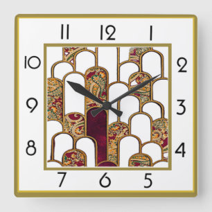 Art Deco Vierkante Klok