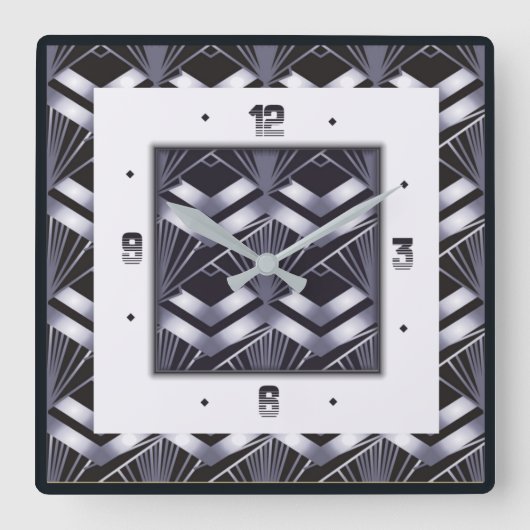 Art deco vierkante klok (Voorkant)