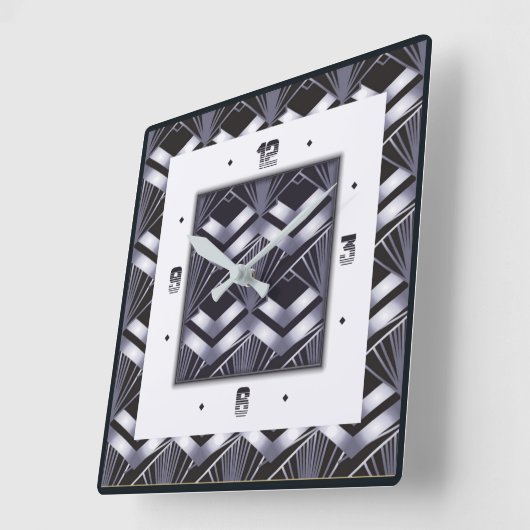 Art deco vierkante klok (Hoek)