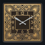 Art Deco Vierkante Klok<br><div class="desc">Great clock design. You will love it like others. Be free to use this design for other product you like or to customize and add your text. Follow me for more. Thank you. Have a nice day.</div>