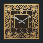 Art Deco Vierkante Klok<br><div class="desc">Great clock design. You will love it like others. Be free to use this design for other product you like or to customize and add your text. Follow me for more. Thank you. Have a nice day.</div>