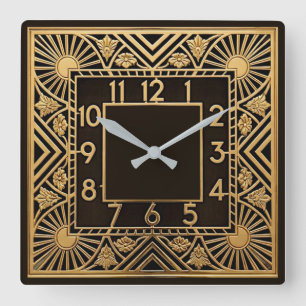 Art Deco Vierkante Klok
