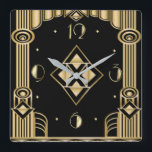 Art deco vierkante klok<br><div class="desc">Geweldig klokontwerp. Je zult het leuk vinden als anderen. U kunt dit ontwerp vrij gebruiken voor andere producten die u wilt of om jouw tekst aan te passen en toe te voegen. Volg me voor meer. Met vriendelijke groet. Een leuke dag.</div>