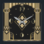 Art deco vierkante klok<br><div class="desc">Geweldig klokontwerp. Je zult het leuk vinden als anderen. U kunt dit ontwerp vrij gebruiken voor andere producten die u wilt of om jouw tekst aan te passen en toe te voegen. Volg me voor meer. Met vriendelijke groet. Een leuke dag.</div>