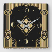 Art deco vierkante klok (Voorkant)