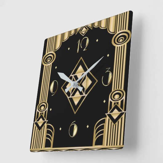 Art deco vierkante klok (Hoek)