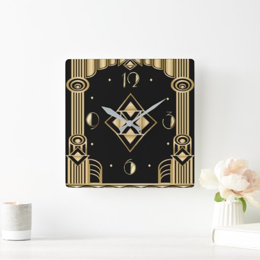 Art deco vierkante klok (Huis)