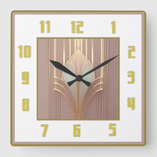 Art Deco Vierkante Klok (Voorkant)