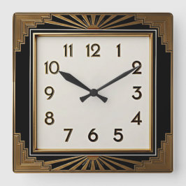 Art Deco Vierkante Klok