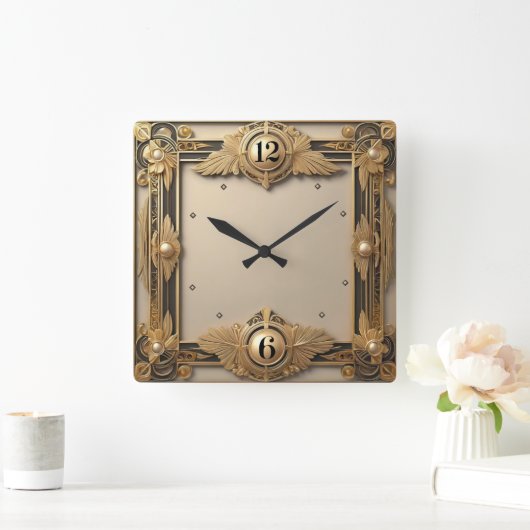 Art Deco Vierkante Klok (Huis)