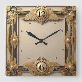 Art Deco Vierkante Klok