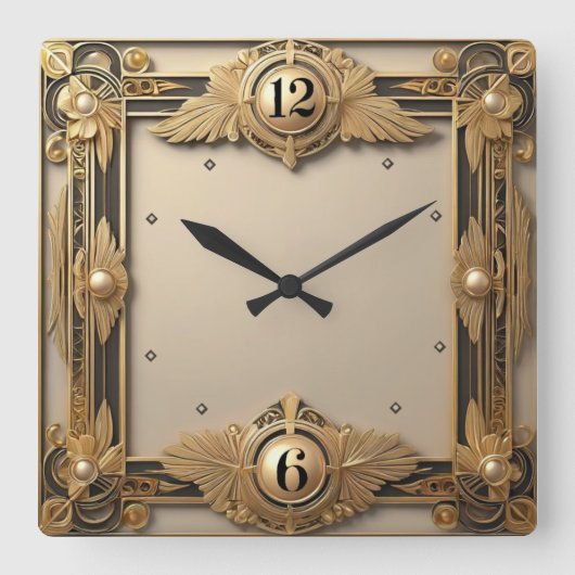 Art Deco Vierkante Klok (Voorkant)