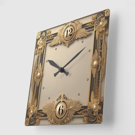 Art Deco Vierkante Klok (Hoek)