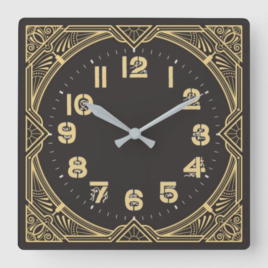 Art Deco Vierkante Klok (Voorkant)