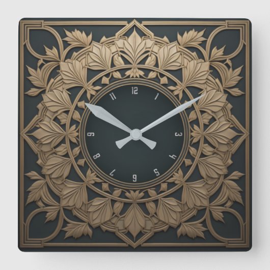 Art Deco Vierkante Klok (Voorkant)