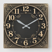 Art Deco Vierkante Klok (Voorkant)