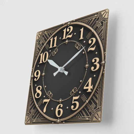 Art Deco Vierkante Klok (Hoek)